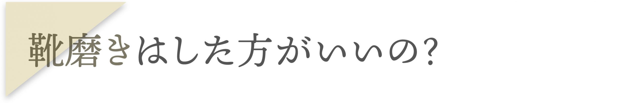 靴磨きはした方がいいの？